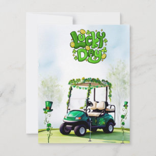 Golf St. Patrick’s Day Watercolor  Holiday Card