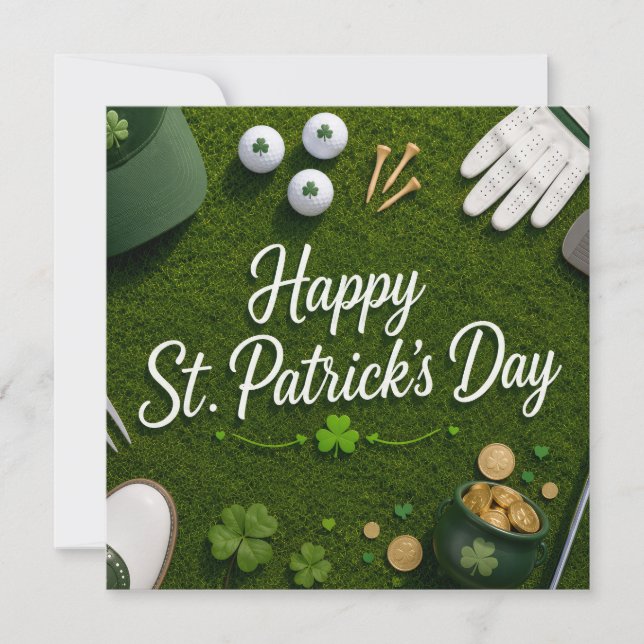 Golf St. Patrick's Day for Golf themed for Golfer  Card (Front)