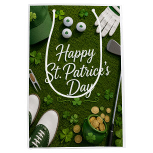 Golf St. Patrick's Day for Golf themed for Golfer Medium Gift Bag