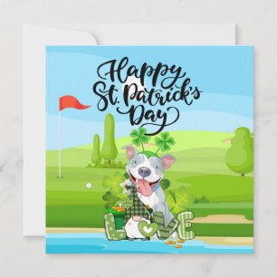 GOLF St. Patrick's Day for Golfer  with DOG Holiday Card