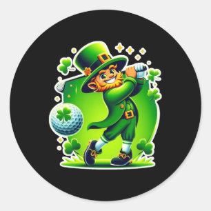 Golf St Patricks Day Golf Irish Golfing 1 Classic Round Sticker