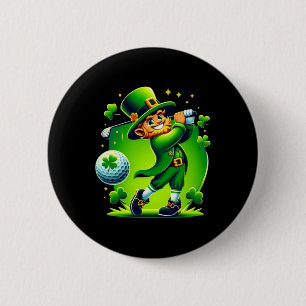 Golf St Patricks Day Golf Irish Golfing 6 Cm Round Badge