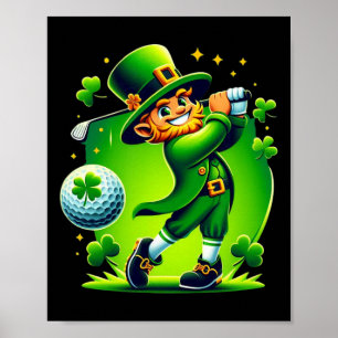 Golf St Patricks Day Golf Irish Golfing Poster