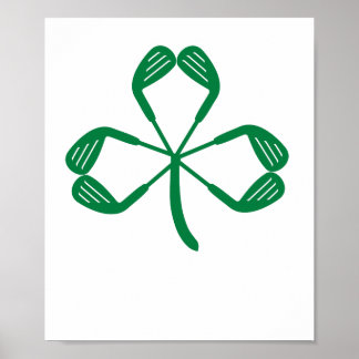 Golf St Patricks Day Shamrock Irish American Poster