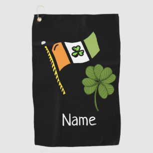 Golf St. Patrrick's Day with Irish flag shamrock Towel