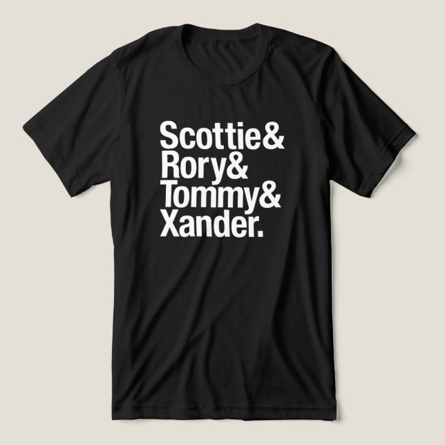 Golf Stars Name Stack Scottie Rory Tommy Xander Tri-Blend Shirt (Design Front)