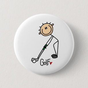 Golf Stick Figure 6 Cm Round Badge