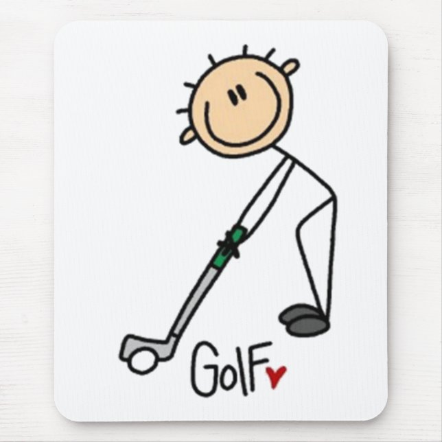 Golf Stick Figure Mouse Mat (Front)