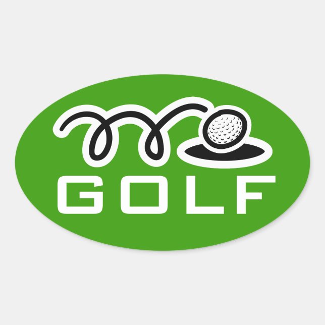Golf stickers | customisable text and background (Front)