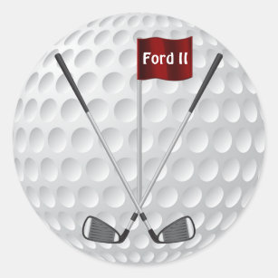 Golf Stickers with Golf Irons, Flag and YOUR TEXT