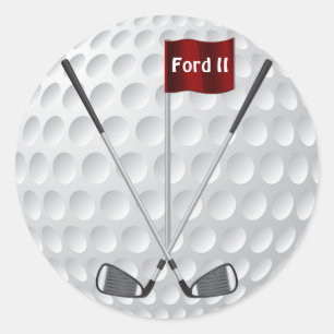 Golf Stickers with Golf Irons, Flag and YOUR TEXT