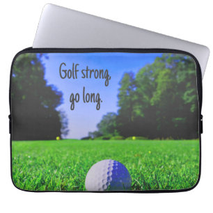 Golf strong go long grass golf ball laptop sleeve