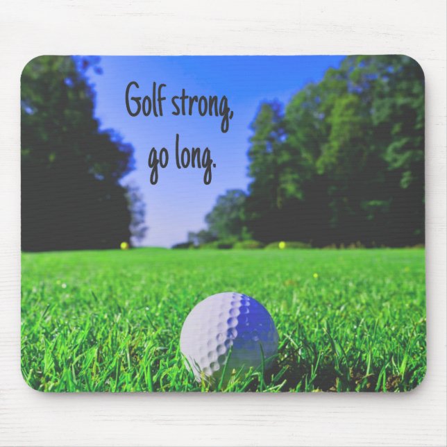 Golf strong go long grass golf ball mouse mat (Front)