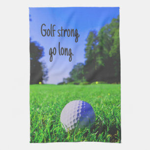 Golf strong go long grass golf ball tea towel