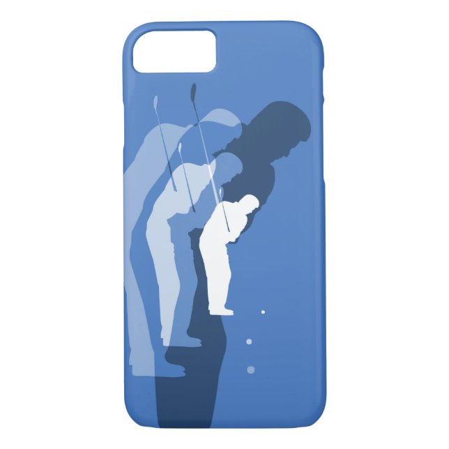 Golf Swing Abstract Phone Case Blue (Back)