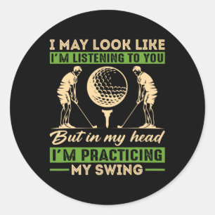 Golf Swing Golfer Joke For Golfing Sport Player Lo Classic Round Sticker