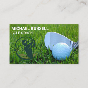 Golf Swing Logo   Ball in the Grass Business Card