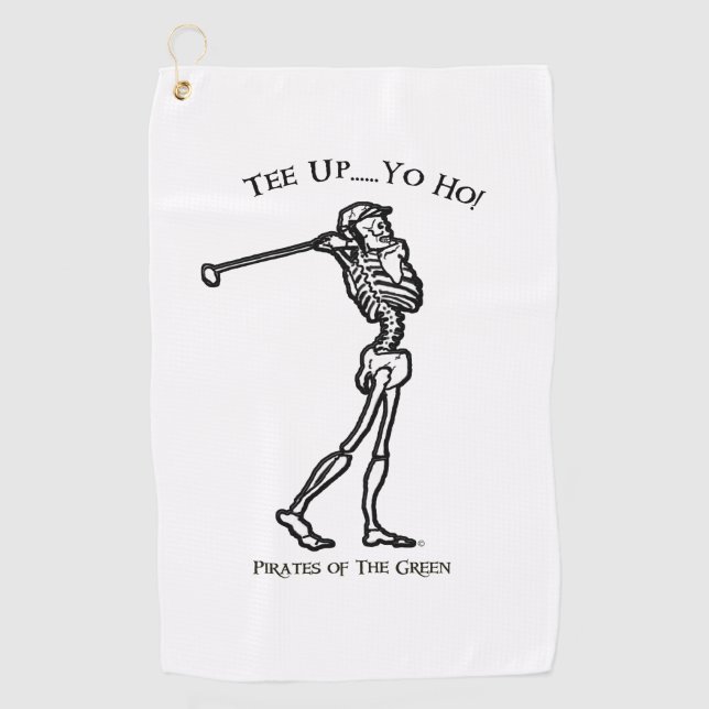 Golf Swing Pirate Skeleton Towel (Front)