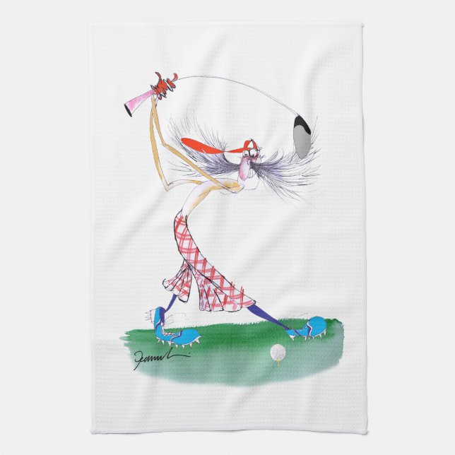 Golf Swing, tony fernandes Tea Towel (Vertical)