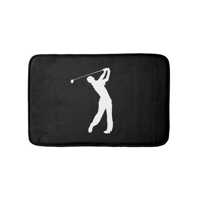 Golf Swinger Customisable Background Colour Bath Mat (Front)