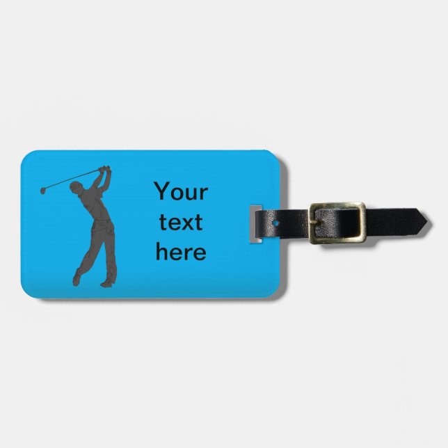 Golf Swinger Customisable Luggage Tag (Front Horizontal)
