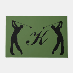 Golf Swinger Customisable Monogram Doormat