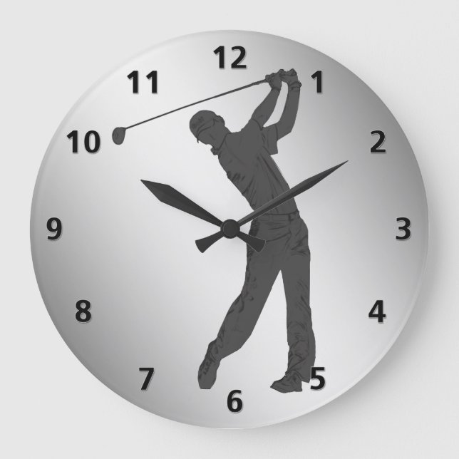 Golf Swinger Customizable Large Clock (Front)