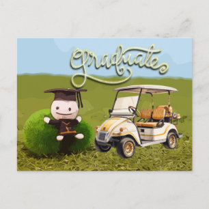 Golf Swinging into Success graduation congrats Postcard
