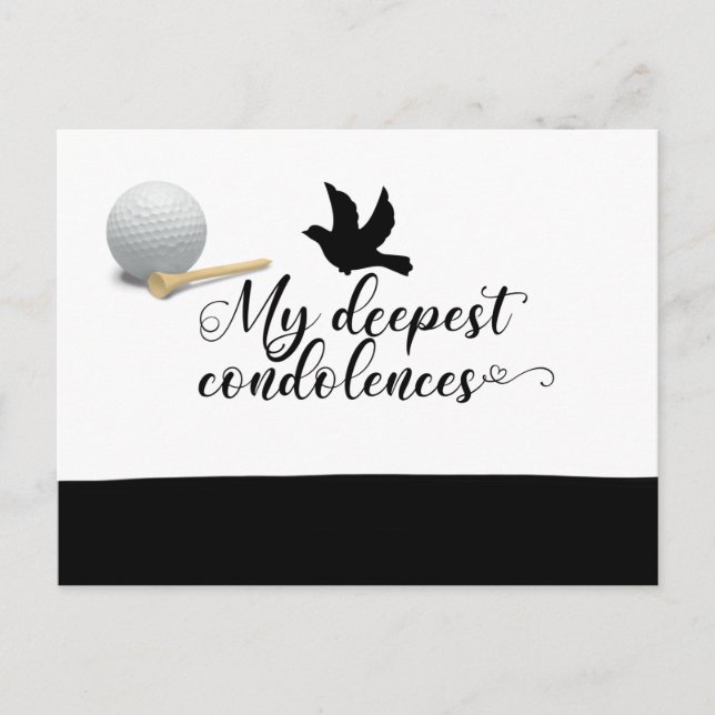 Golf sympathy sorry for your loss condolences post postcard (Front)