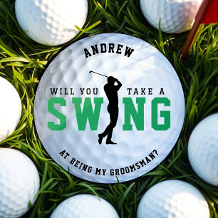 Golf Take a Swing Groomsman Proposal
