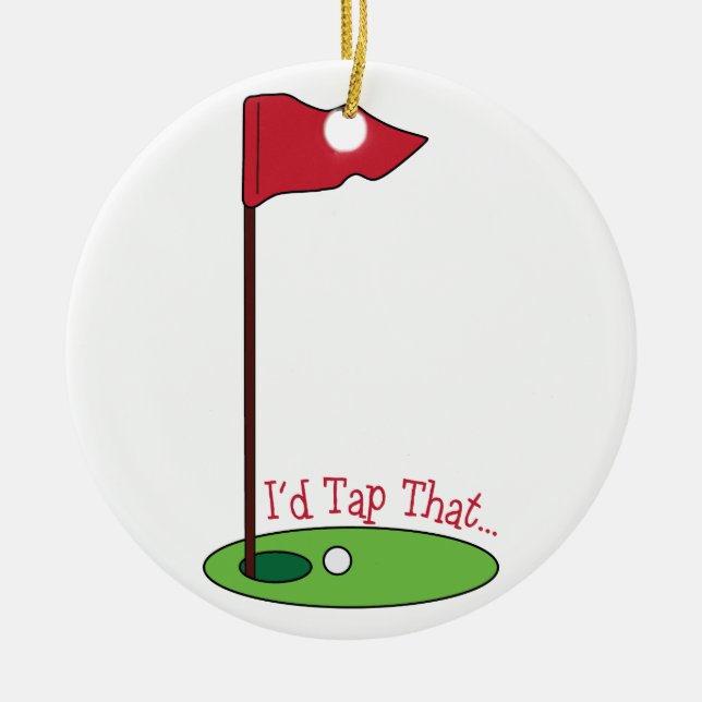 Golf Tap Ceramic Tree Decoration (Front)