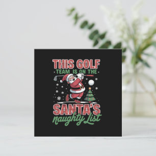 Golf Team Is On Santa's Naughty List Xmas Santa  Holiday Card