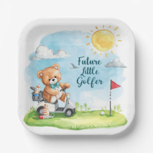Golf Teddy Bear It’s a Boy Baby Shower Napkins Paper Plate