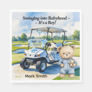 Golf Teddy Bear It's Boy for Baby Shower Napkins
