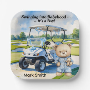 Golf Teddy Bear It's Boy for Baby Shower  Napkins Paper Plate