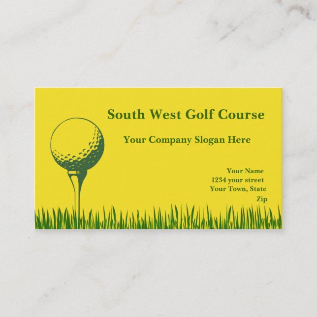 Golf Tee and Golf Ball Business Card (Front)