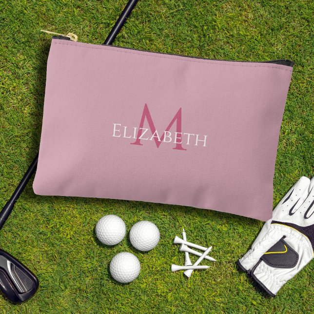 Golf Tee Golfer Pink Monogram Modern Accessory  Accessory Pouch (Golf Tee Golfer Pink Monogram Modern Accessory Accessory Pouch)