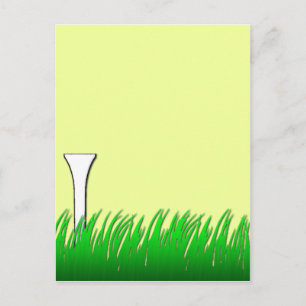 golf tee in grass postcard