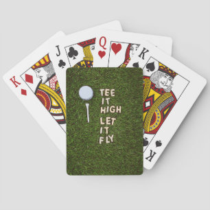 Golf Tee it high let it fly with golf ball and tee Playing Cards