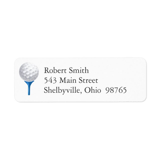 Golf Tee Return Address Labels (Front)