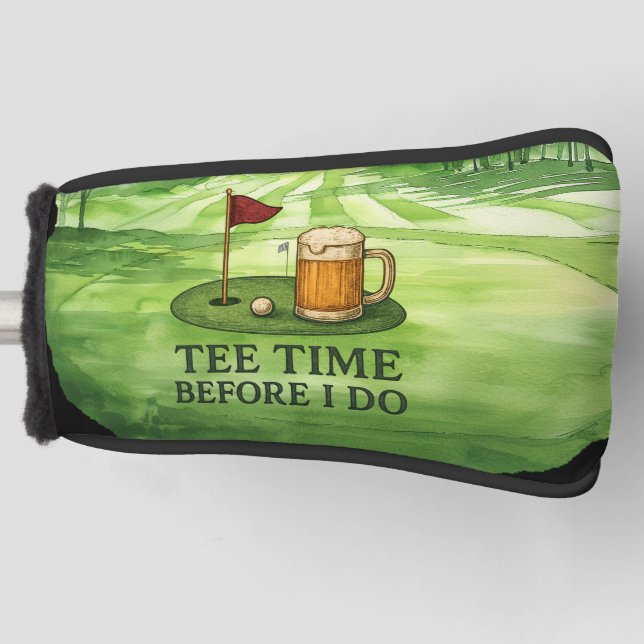 Golf Tee Time Before I Do Golf Bachelor Party Head Cover (Front)