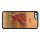Golf Tee Time Customisable Monogram Carved Wood iPhone Case (Front (horizontal))