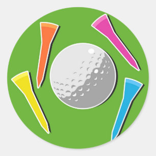 Golf Tees Classic Round Sticker