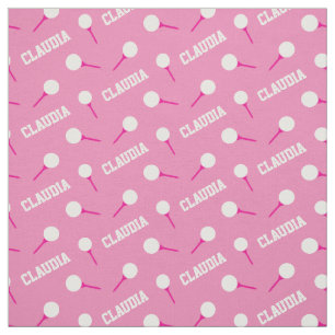 Golf tees girls name pink pattern fabric