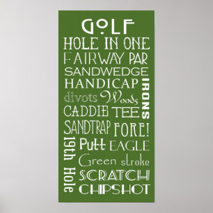 Golf Terms Subway Sign Poster