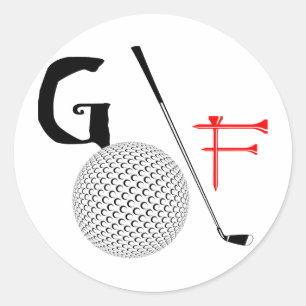 golf text classic round sticker