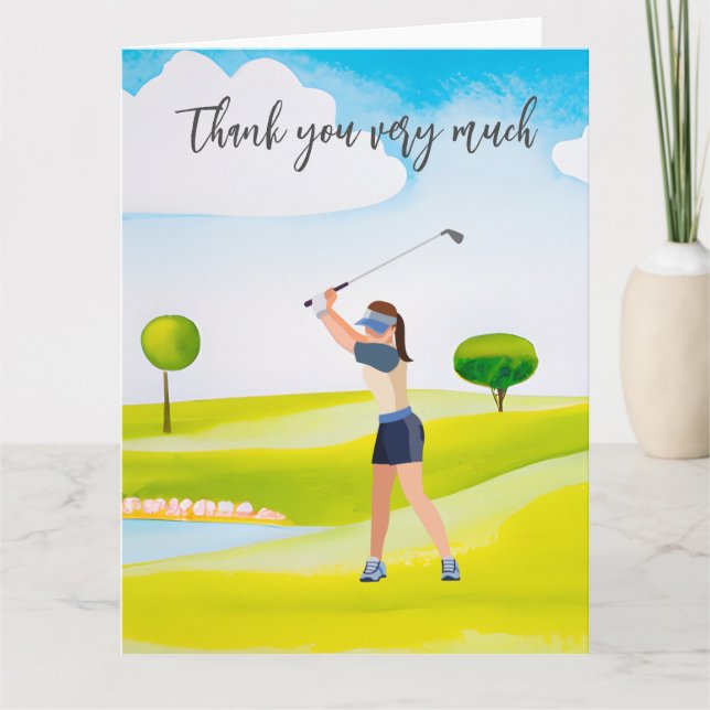Golf Thank you card for golfer  (Front)
