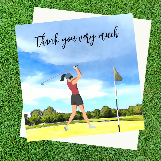 Golf Thank you card for golfer watercolor (Creator Uploaded)