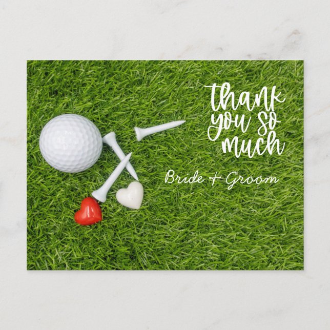 Golf Thank you card for golfer wedding (Front)