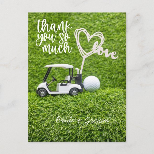 Golf Thank you card for golfer wedding (Front)